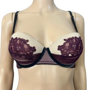 Victorias Secret Dream Angels Balconet Bra Push Up Padded Floral Applique